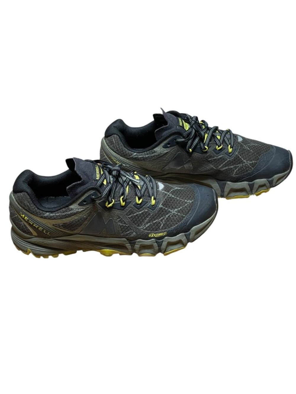 Merrell Agility Peak Flexconnect Trail Running Shoes Black & Yellow Mens Size 8 - Picture 3 of 11